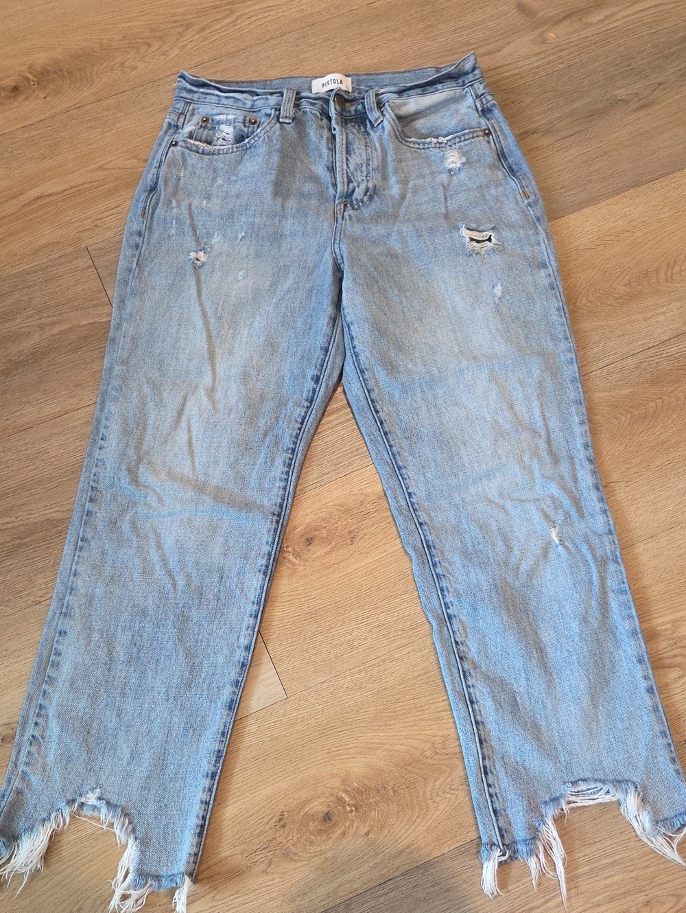 pistola Washed Light Blue Ripped Boyfriend Jeans